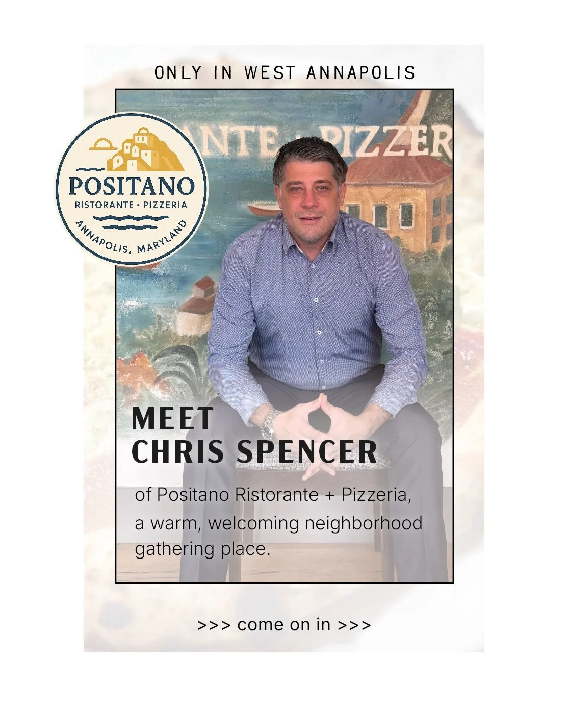 We&rsquo;re so happy to feature Positano Ristorante, bringing the flavors and spirit of Italy&rsquo;s beautiful Amalfi Coast to West Annapolis, where great food and good company come together.

With handmade pastas, Neapolitan brick oven pizzas, fres