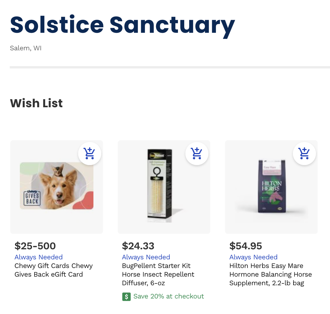 Chewy Wish List