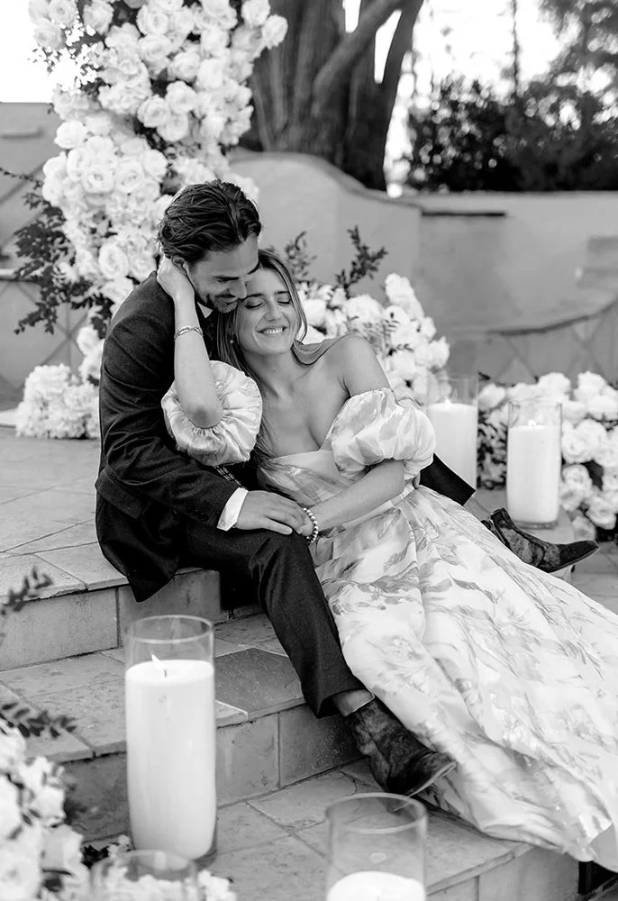 couple among decor