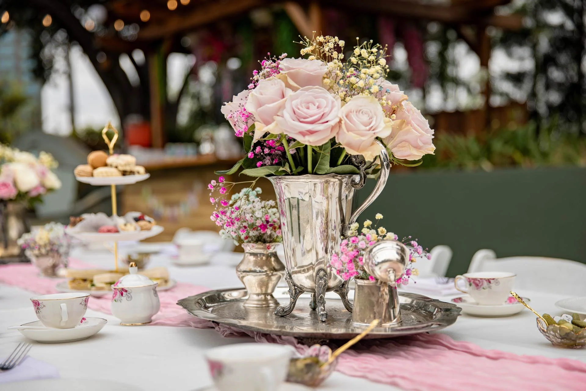 Beautiful Pink Table Decor for Afternoon Tea