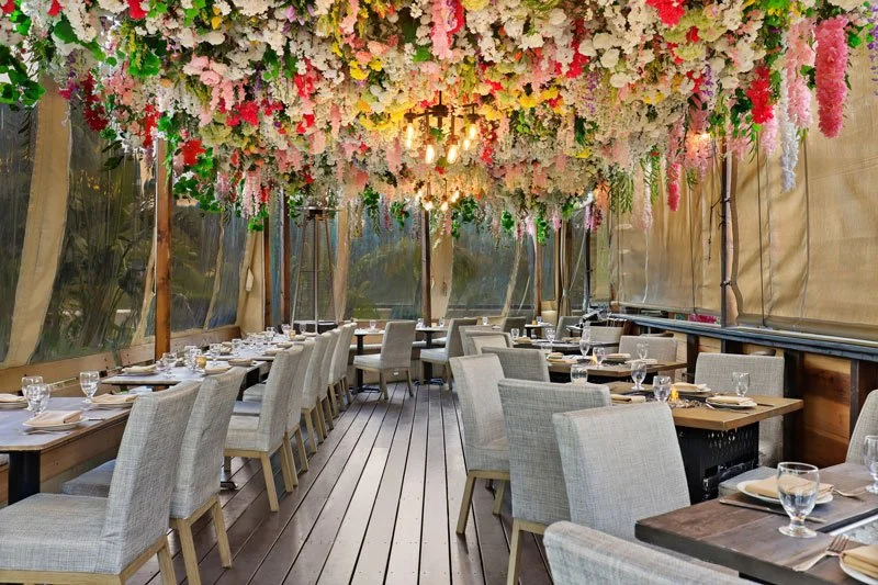 Gorgeous Floral Ceiling at FIVE on the Hill