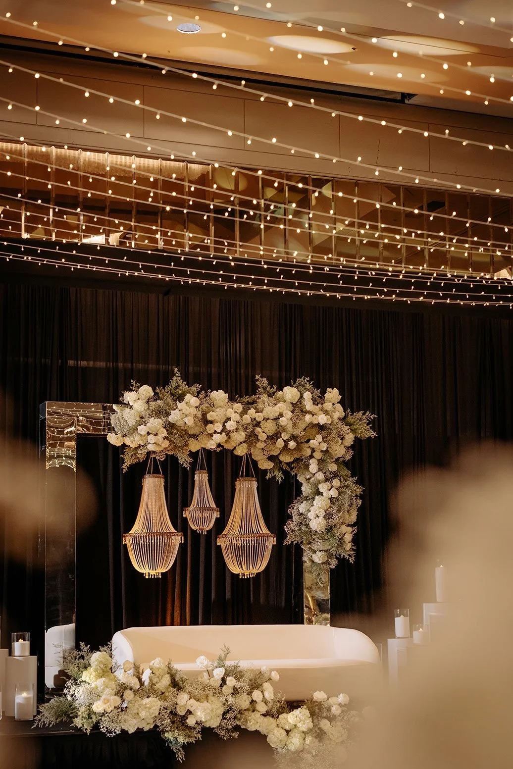 ballroom decorated for an indian wedding in LA