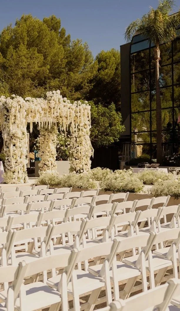 ballroom circle set up for a wedding