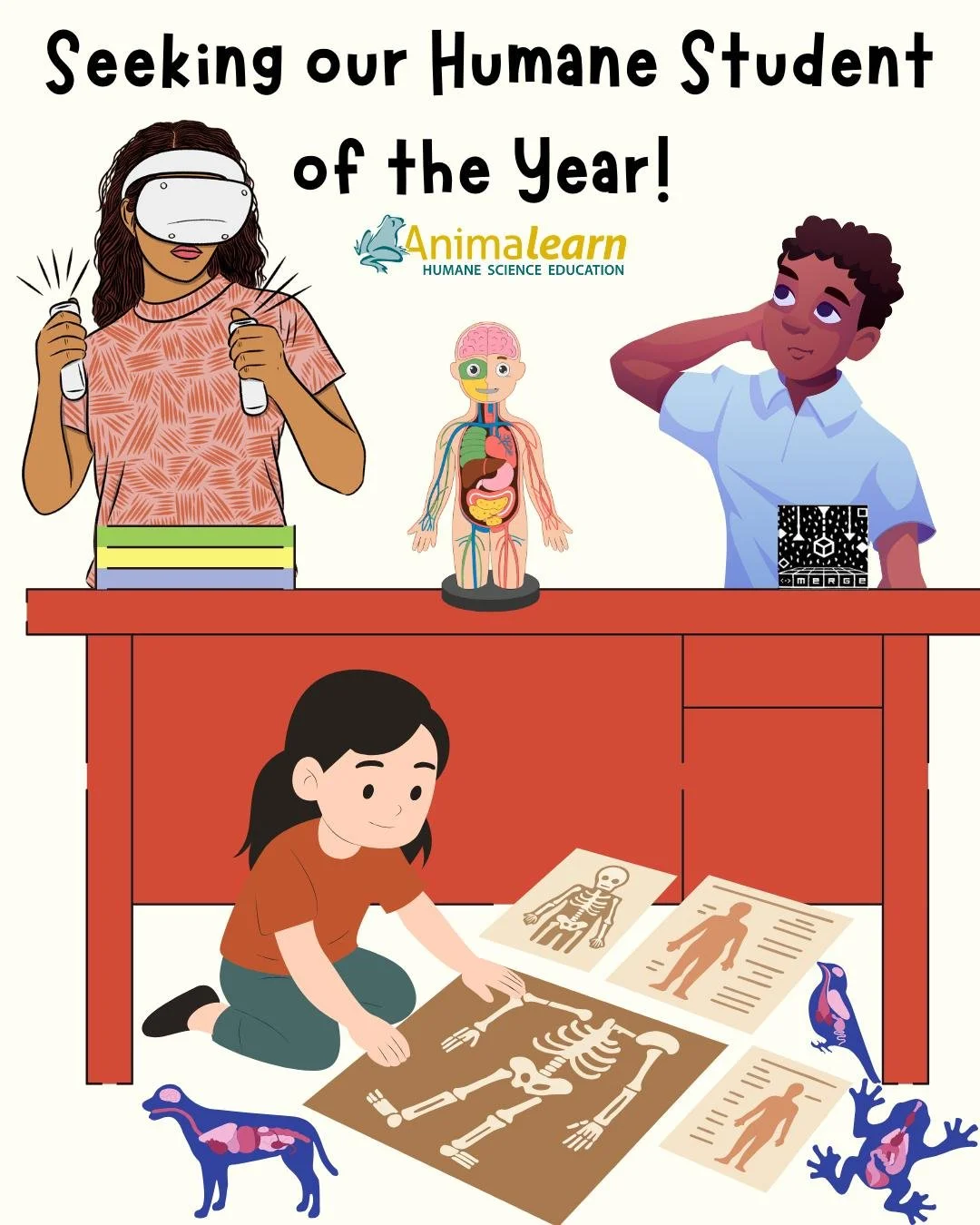 Do you know a #student (#Kindergarten - #College) who cares about #animals and has advocated for animals used in #science during the previous or current school year? If so, please nominate the student(s), who has taken a stand against #dissection or 