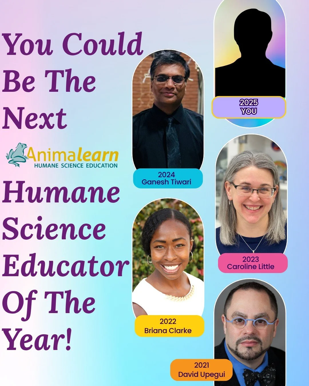 You could join the ranks of these compassionate #educators. Nominate a deserving #teacher for the chance to be our #2025 #Humane #Science #Educator of the Year awardee! Deadline to enter is 11/30. Don't delay, fill out the entry form today! https://f