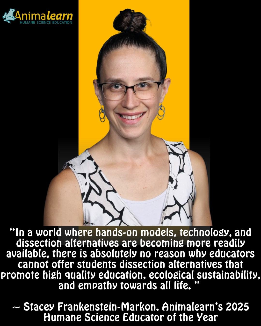 #WednesdayWisdom from #Animalearn's 2025 #Humane #Science #Educator of the Year, Stacey Frankenstein-Markon. @oshkosh_north_official  @staceyfmarkon 

#humanescience #humaneeducation #teachers #scienceeducation #dissectiondoesntcutit #putthelifebacki