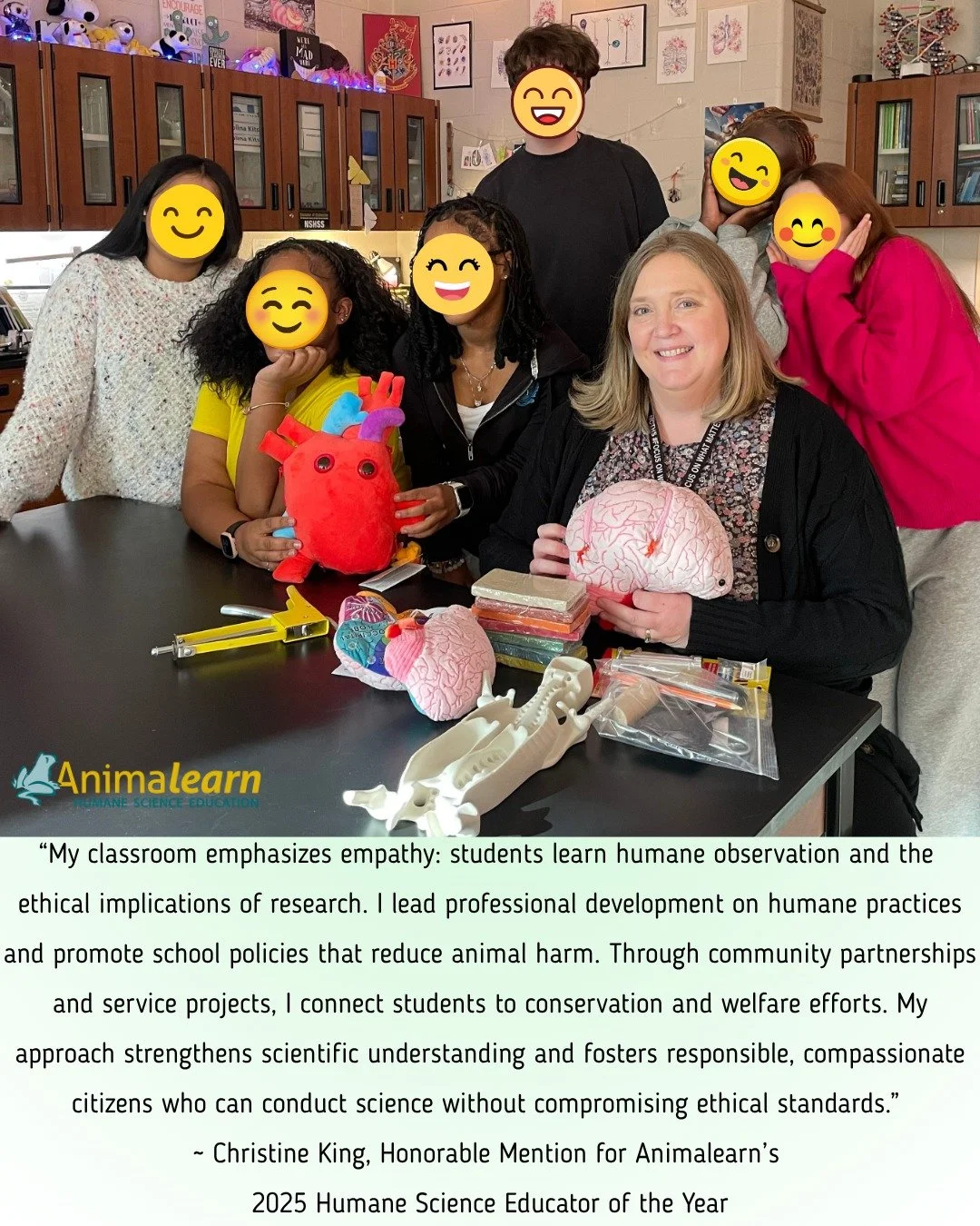 #WednesdayWisdom from Animalearn's 2025 #Humane #Science #Educator of the Year Honorable Mention, Christine King. @huntsvillecityschools  @newcenturytechhighschool

#humanescience #humaneeducation #teachers #scienceeducation #dissectiondoesntcutit #p
