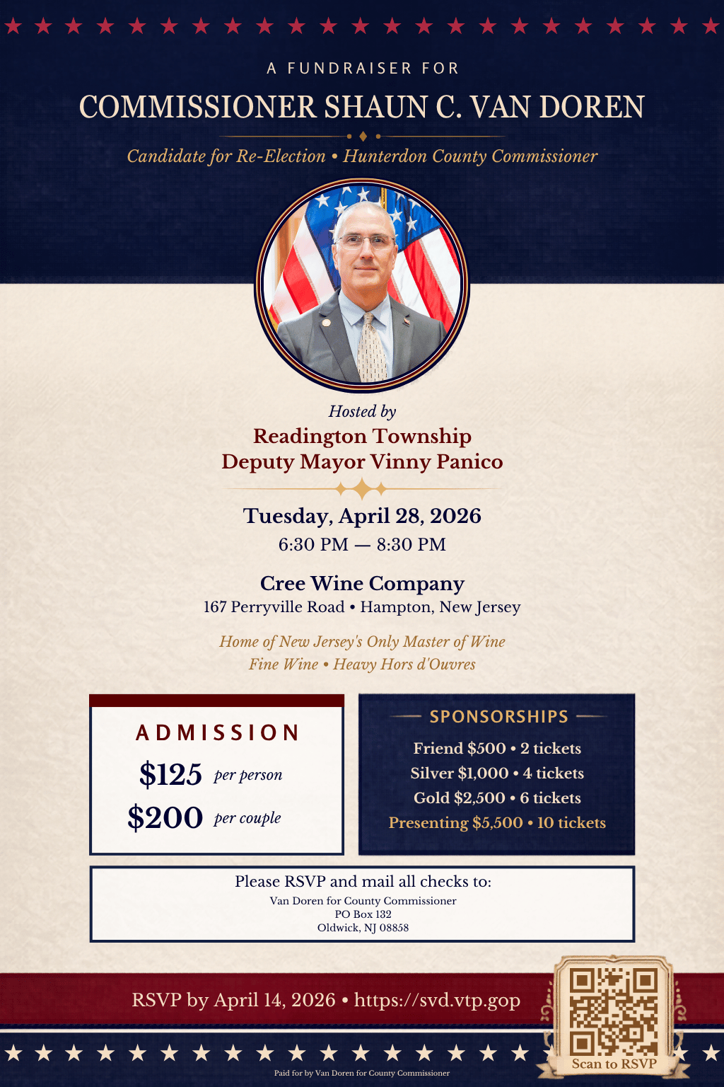 Fundraiser for Commissioner Shaun C. Van Doren