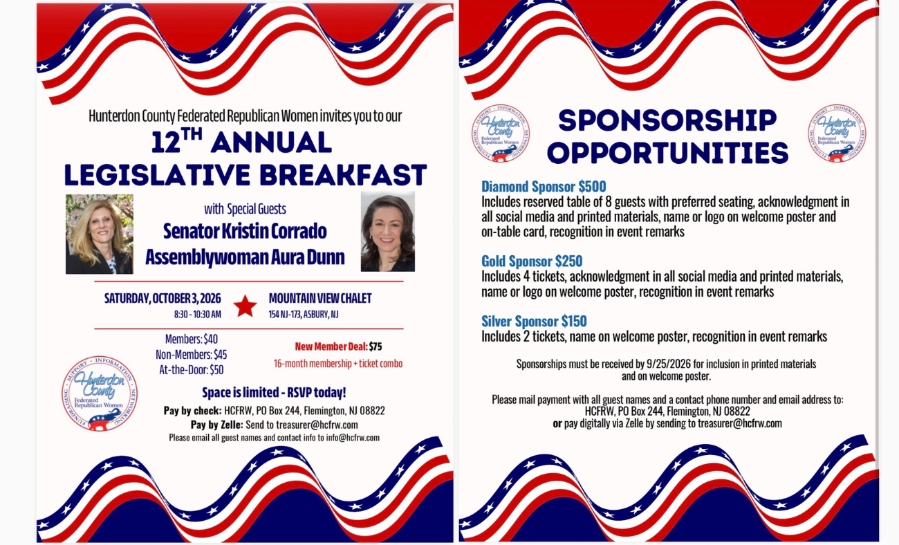 Hunterdon County Federated Republican Women Annual Legislative Breakfast