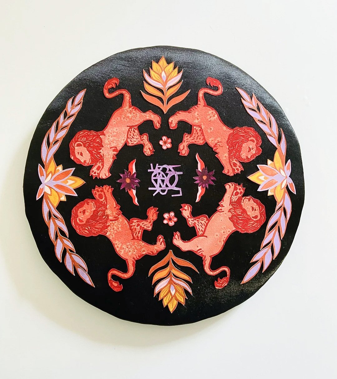 Strength Sigil Shield, 2021, 12x12"
Acrylic on paper, mounted to silk, stretched on panel.