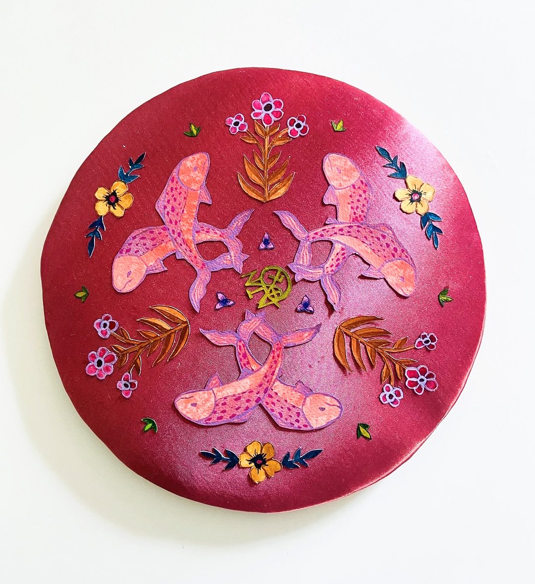 Wisdom Sigil Shield, 2021, 12x12
Acrylic on paper, mounted to silk, stretched on panel.