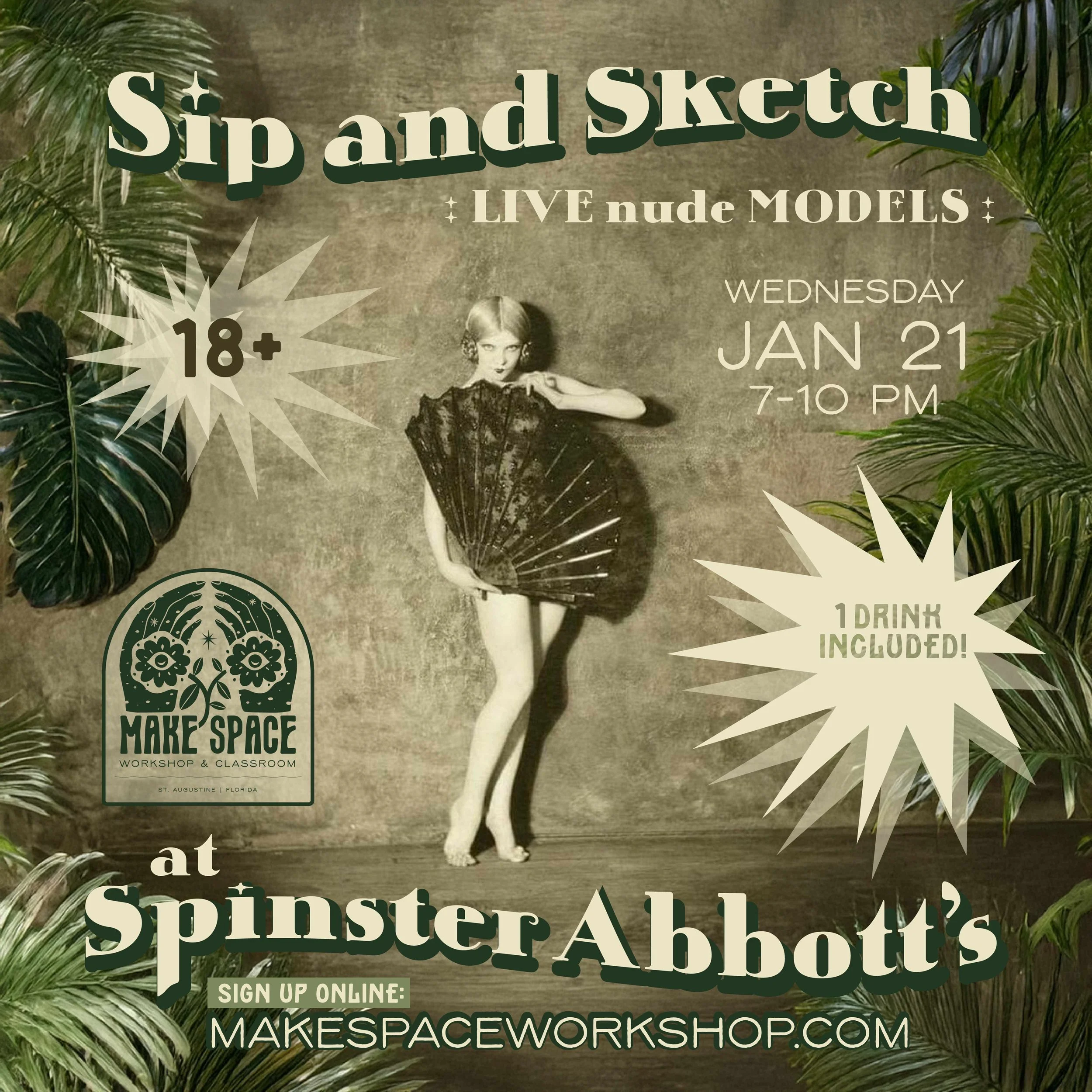 SIP &amp; SKETCH: FIGURE DRAWING AT SPINSTER ABBOTT’S #7