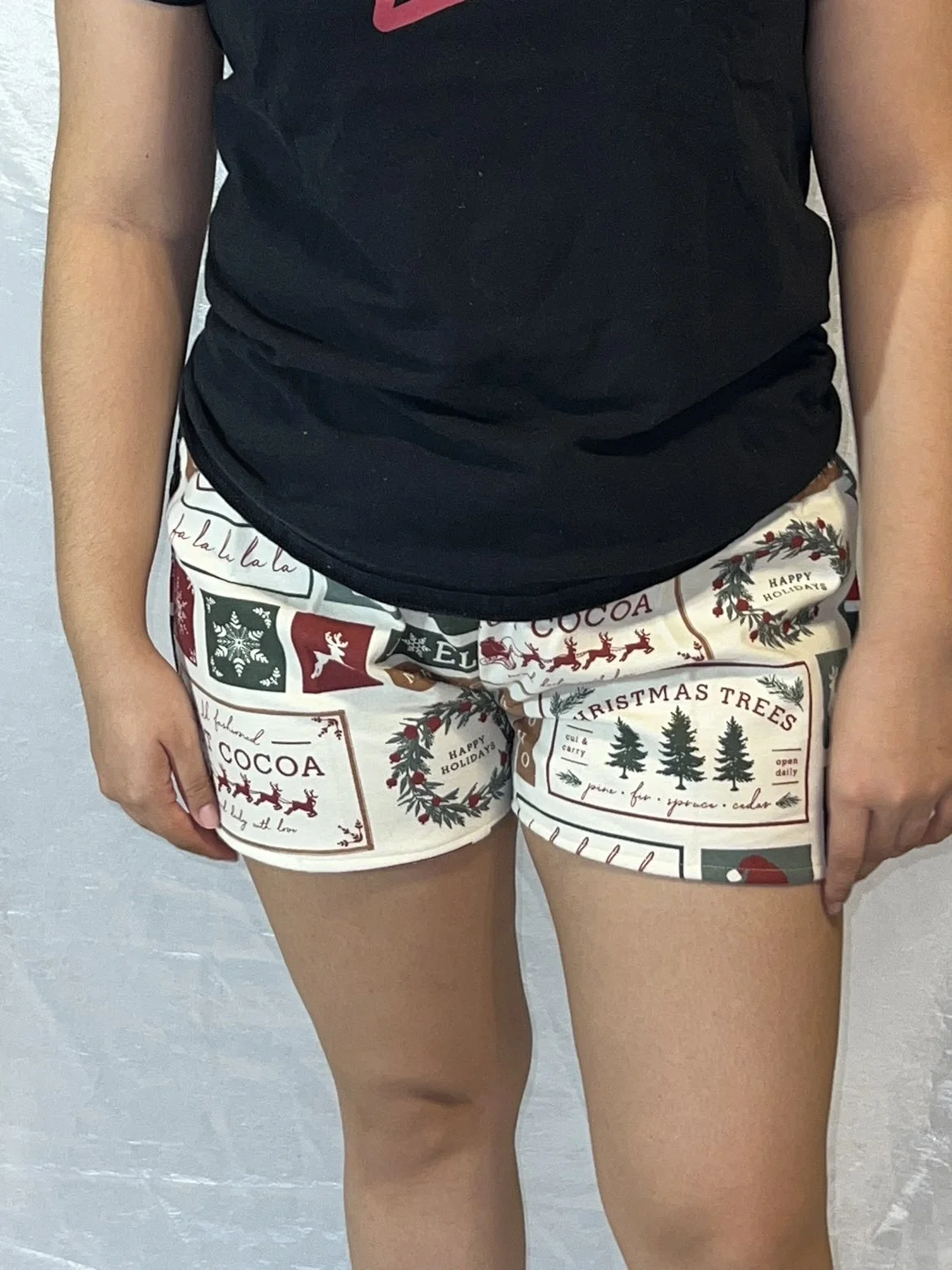 White Holiday PJ Shorts
