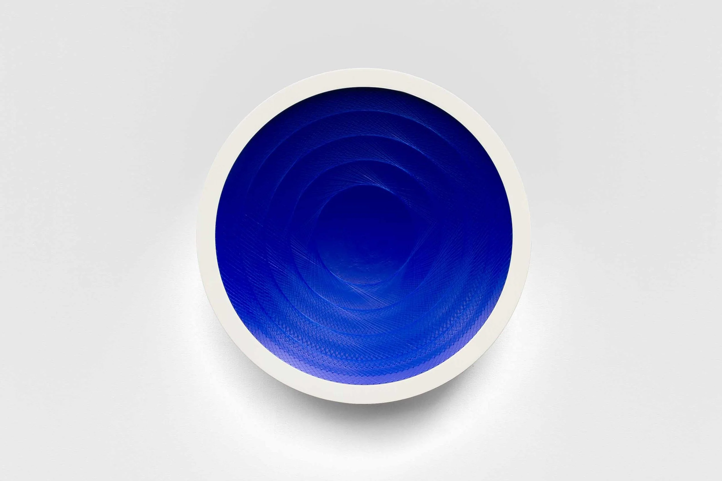AZURE, Aluminum, monofilament, acrylic, powder coat, 27 x 27 x 4.5"