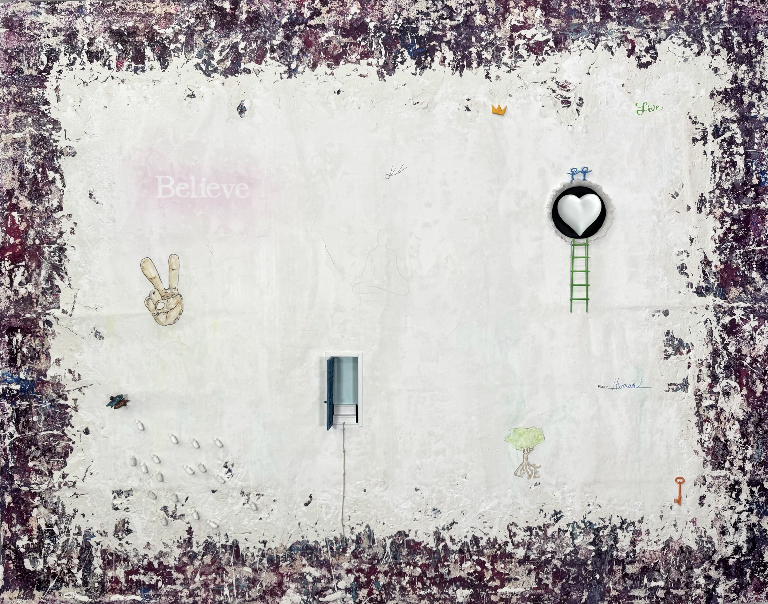 REVOLUTIONARY LOVE XVI, 60 x 76", Mixed Media on Fiber Resin