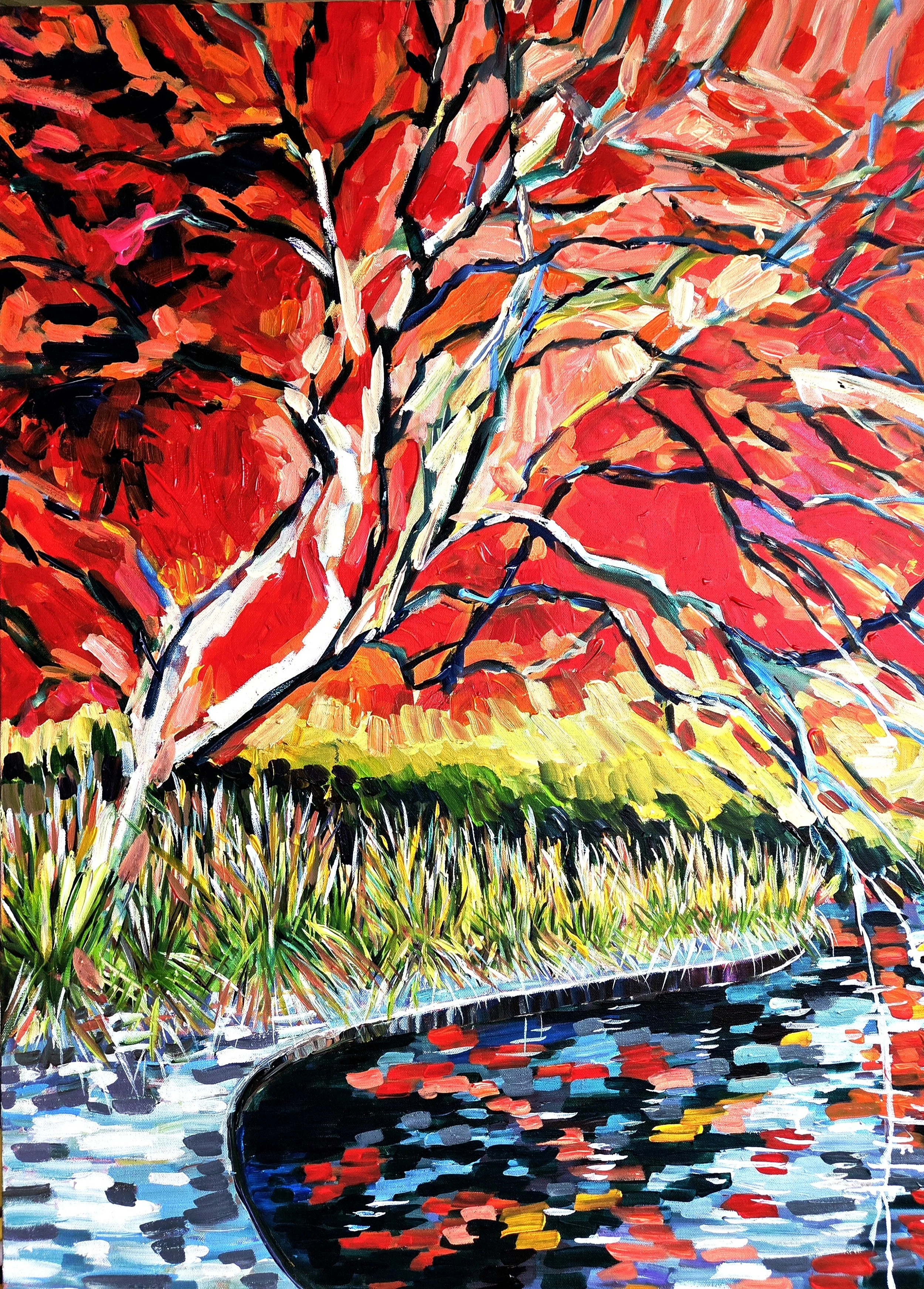 Vermilion Riviera, 30 x 24 in