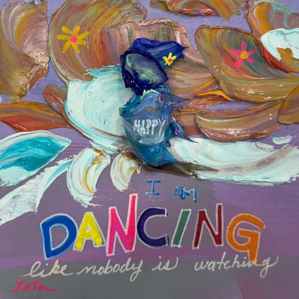 Dancing Like Nobody Is Watching, 10.5 x 10.5 in framed