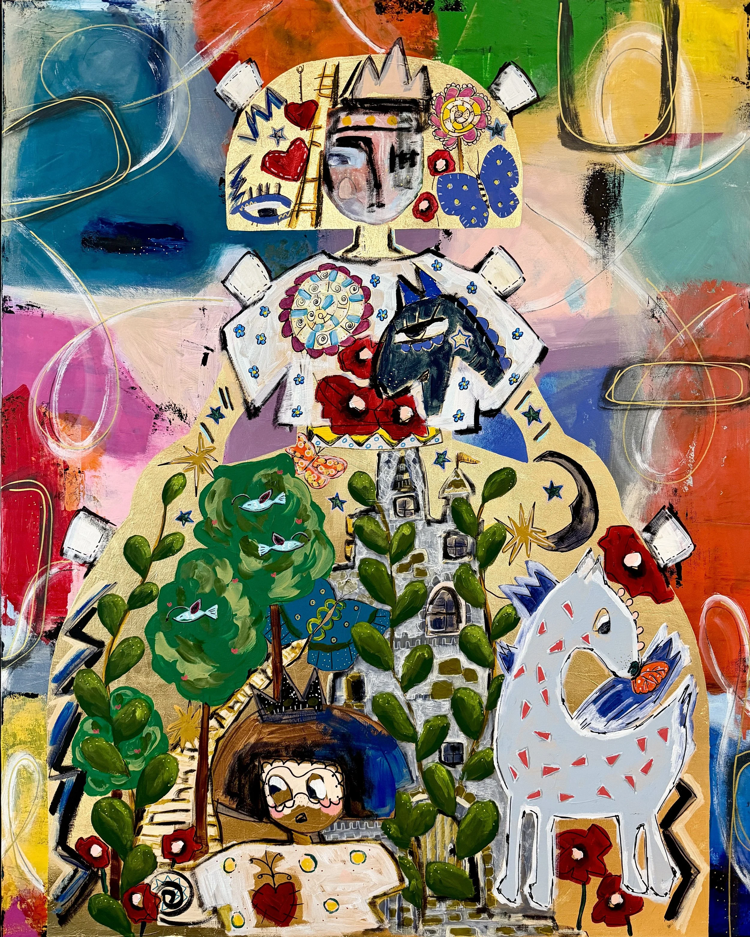 MENINA -THE KINGDOM SHE CARRIED ,Mixed Media on Canvas, 60 x 48"