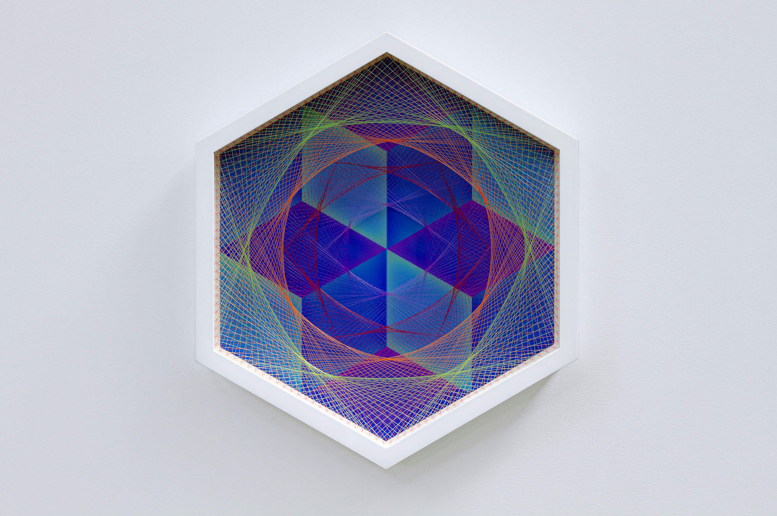 MIRAGE PHYSICALITY, Aluminum, monofilament, lenticular, urethane, 27.25 x 23.625 x 3.5"