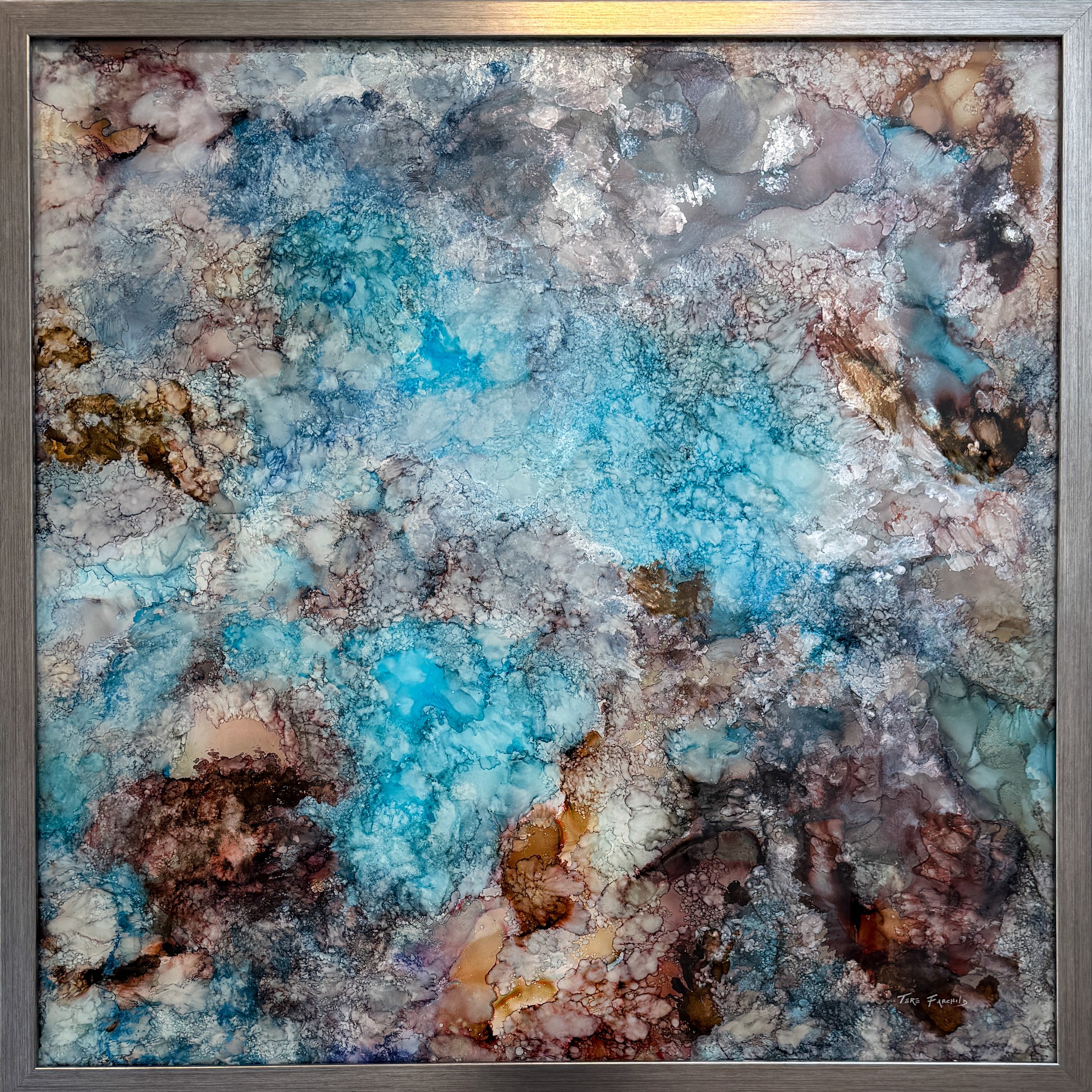 ORIGIN, Mixed Media on Acrylic, 36 x 36"