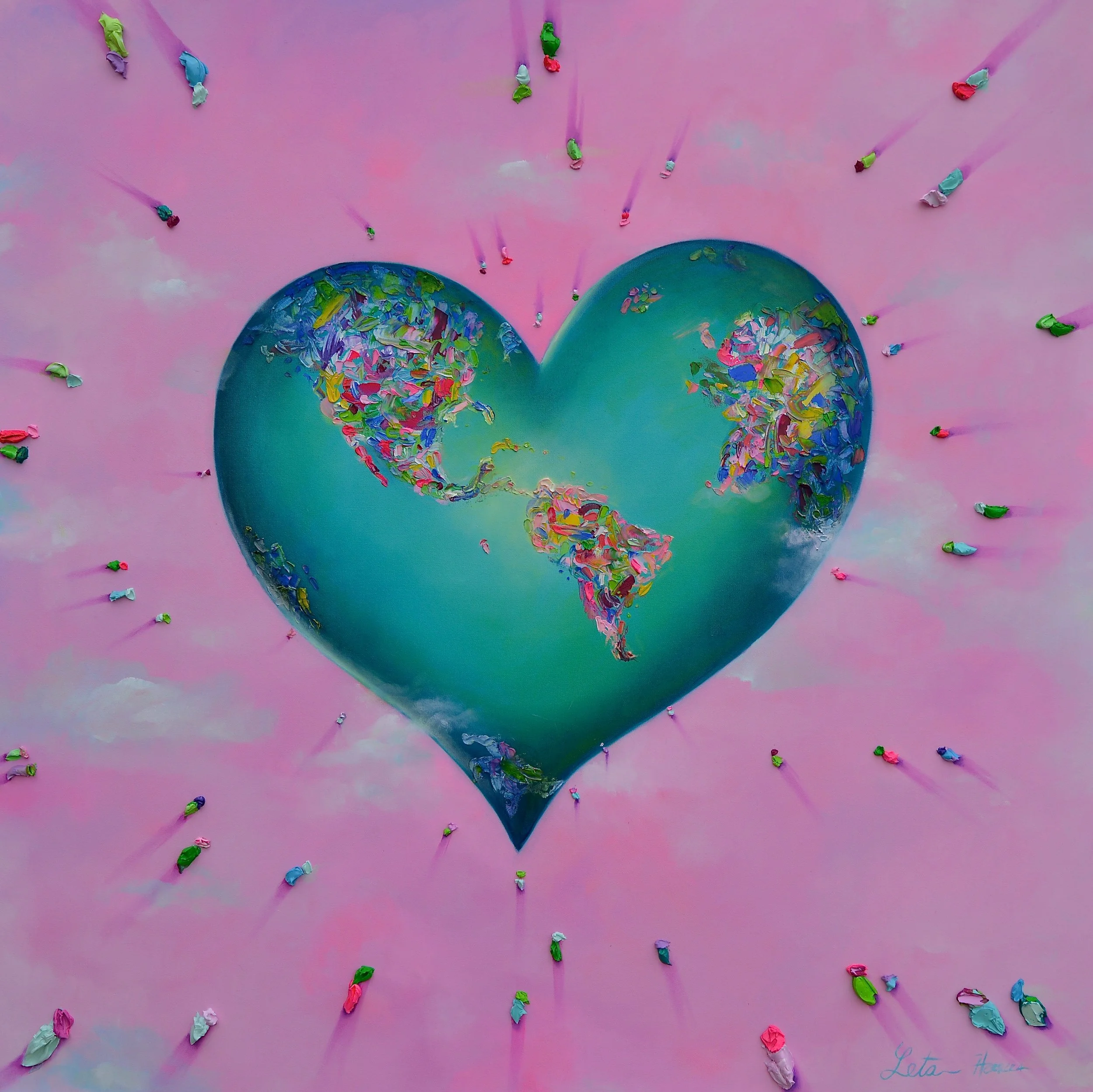 UNITED BY LOVE, 48 x 48 in.