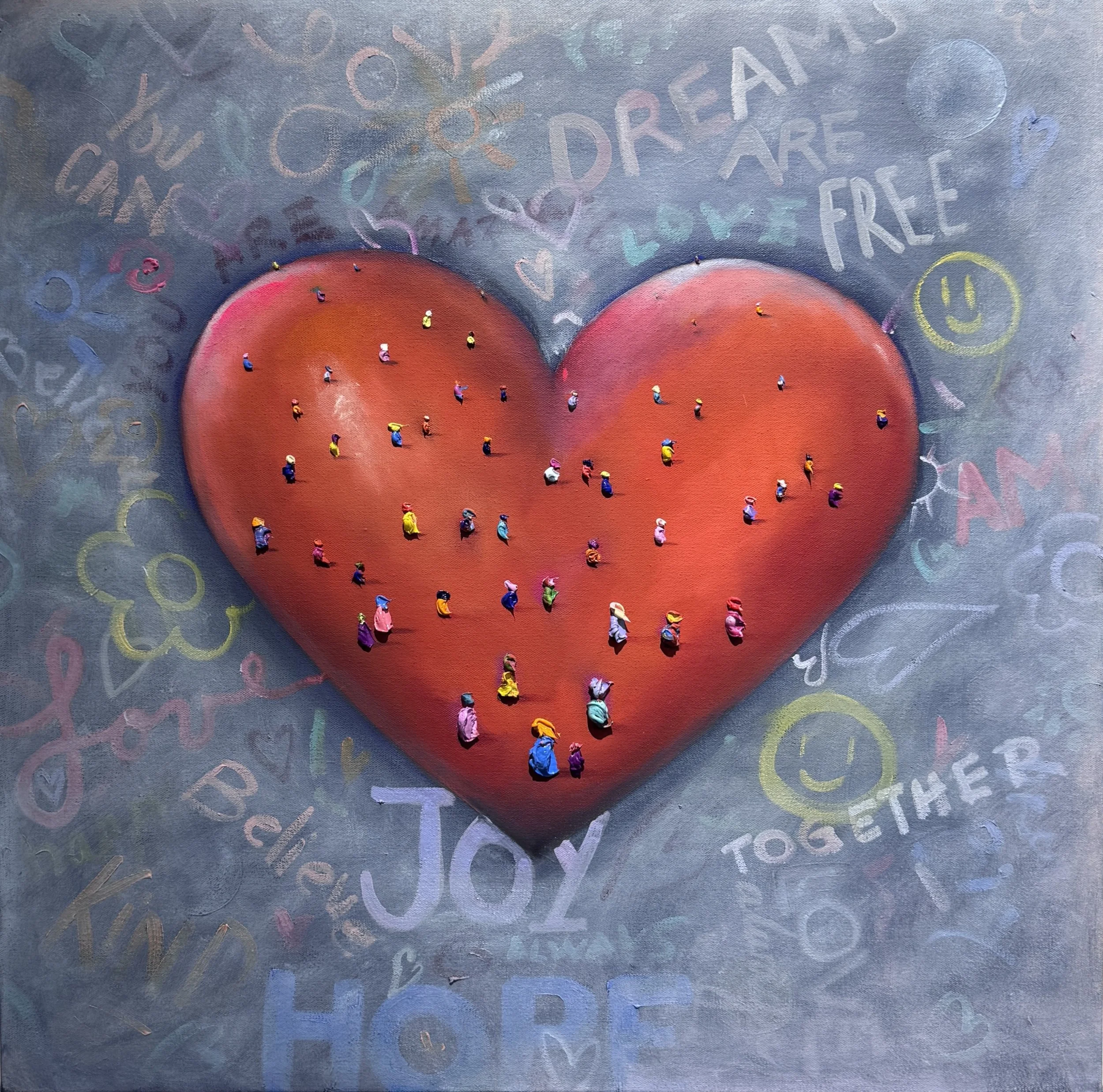 HEART OF DREAMS, 24 X 24 IN.