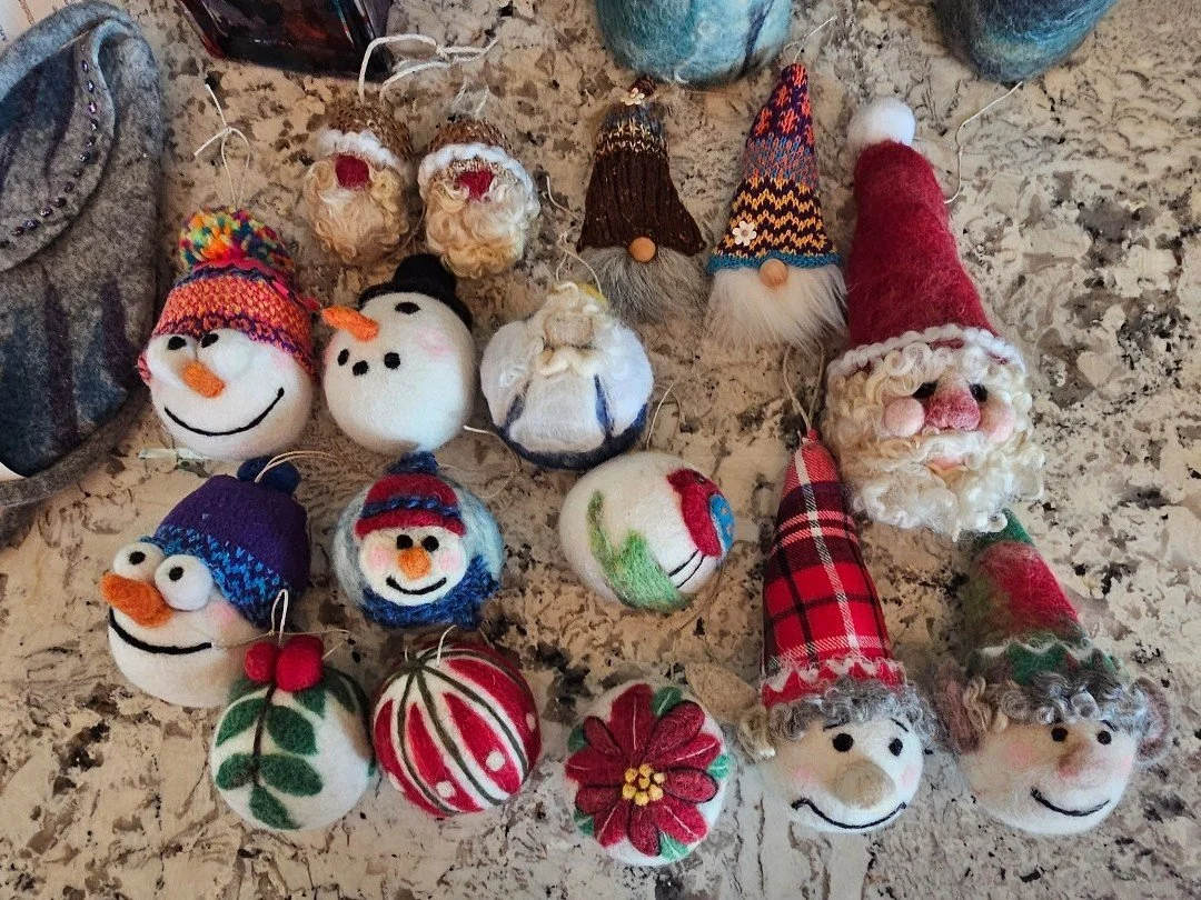 Needle Felted Christmas Ornaments for ages 12+ taught by Andrea Rummel 