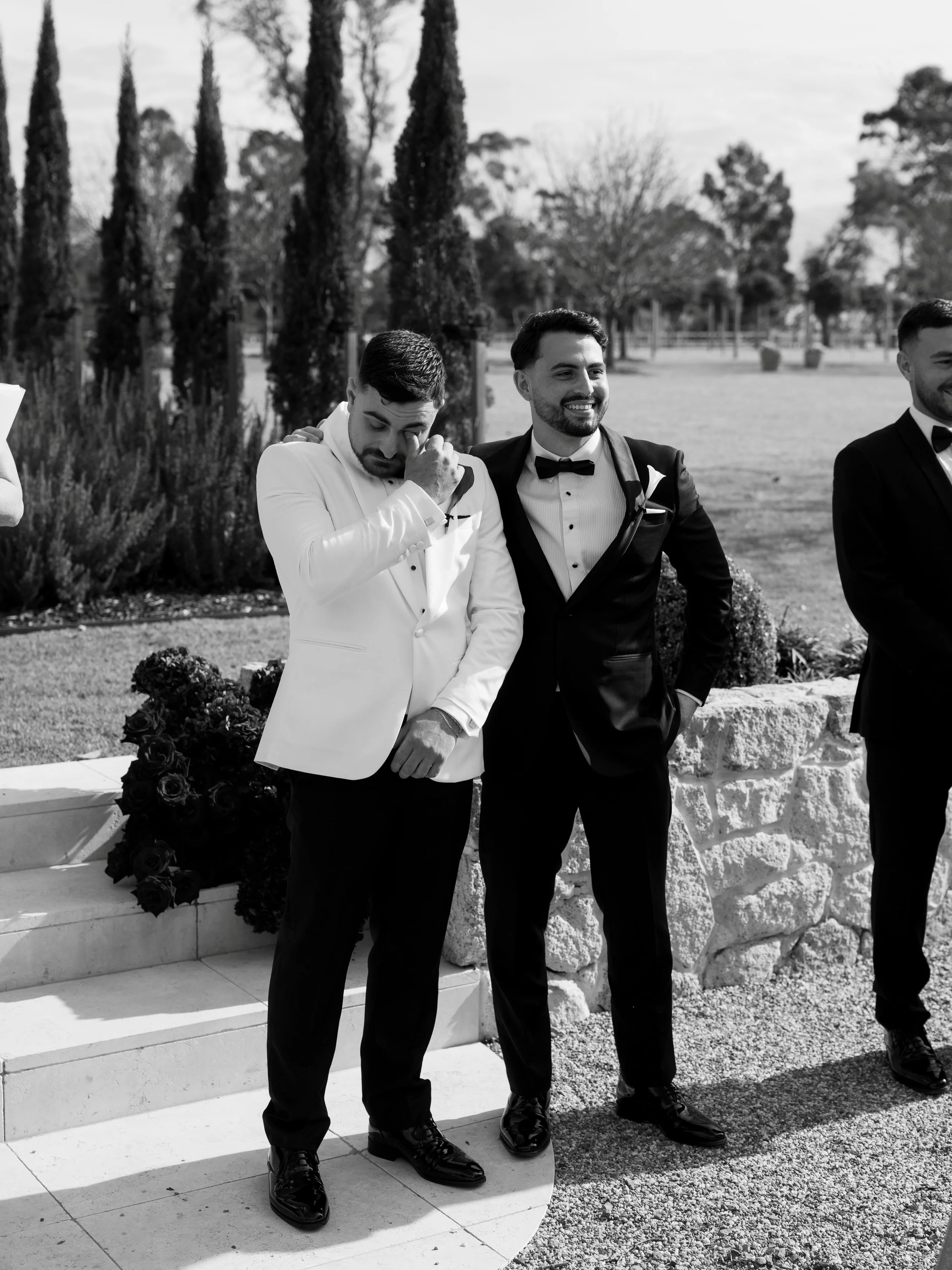 To the grooms who think they&rsquo;ll keep it together. You probably will, right up until you see her.

Then something happens.

The music fades. The people around you disappear. The months of planning, the nerves, the anticipation, all of it suddenl