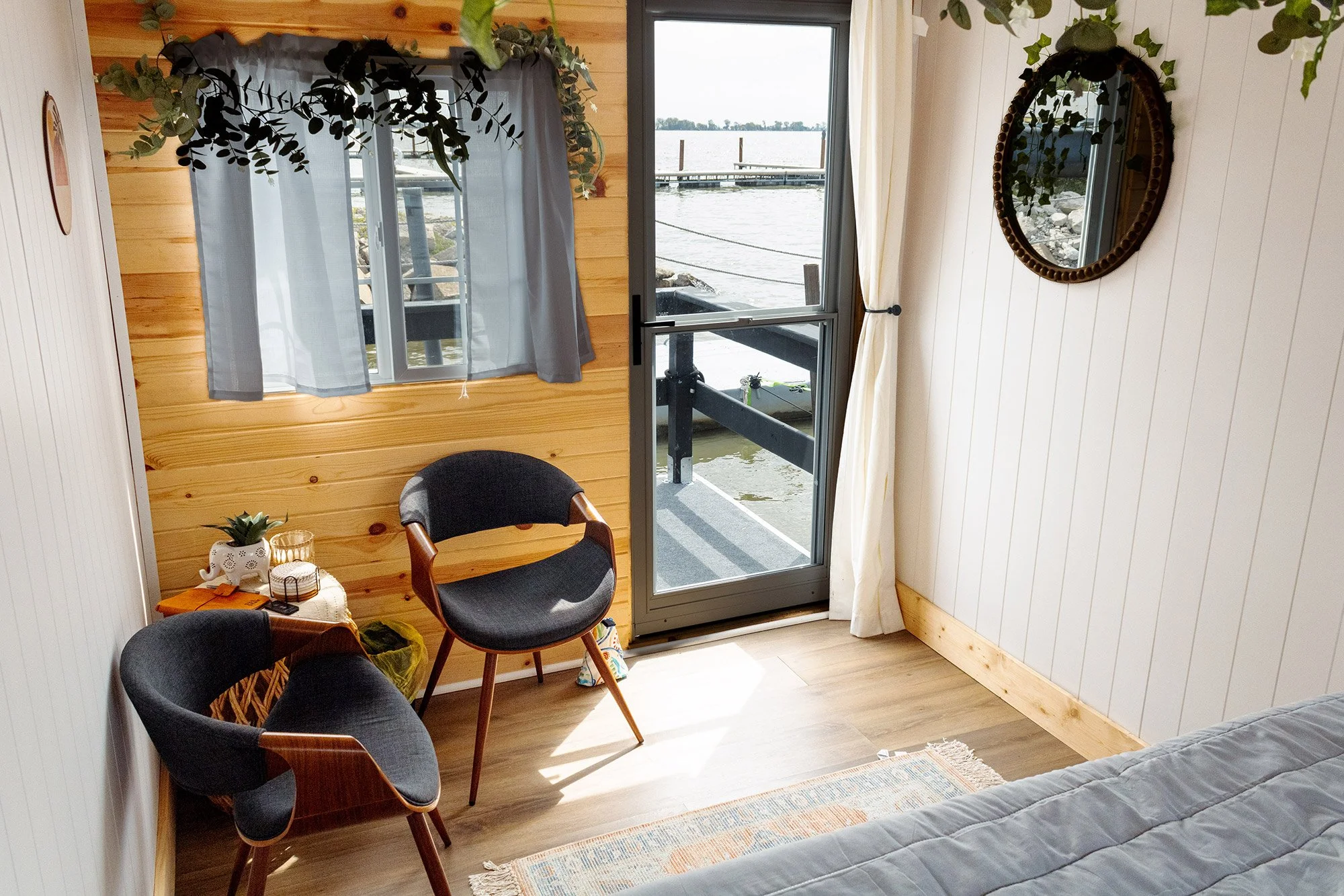 Tiny Houseboat Seating Area