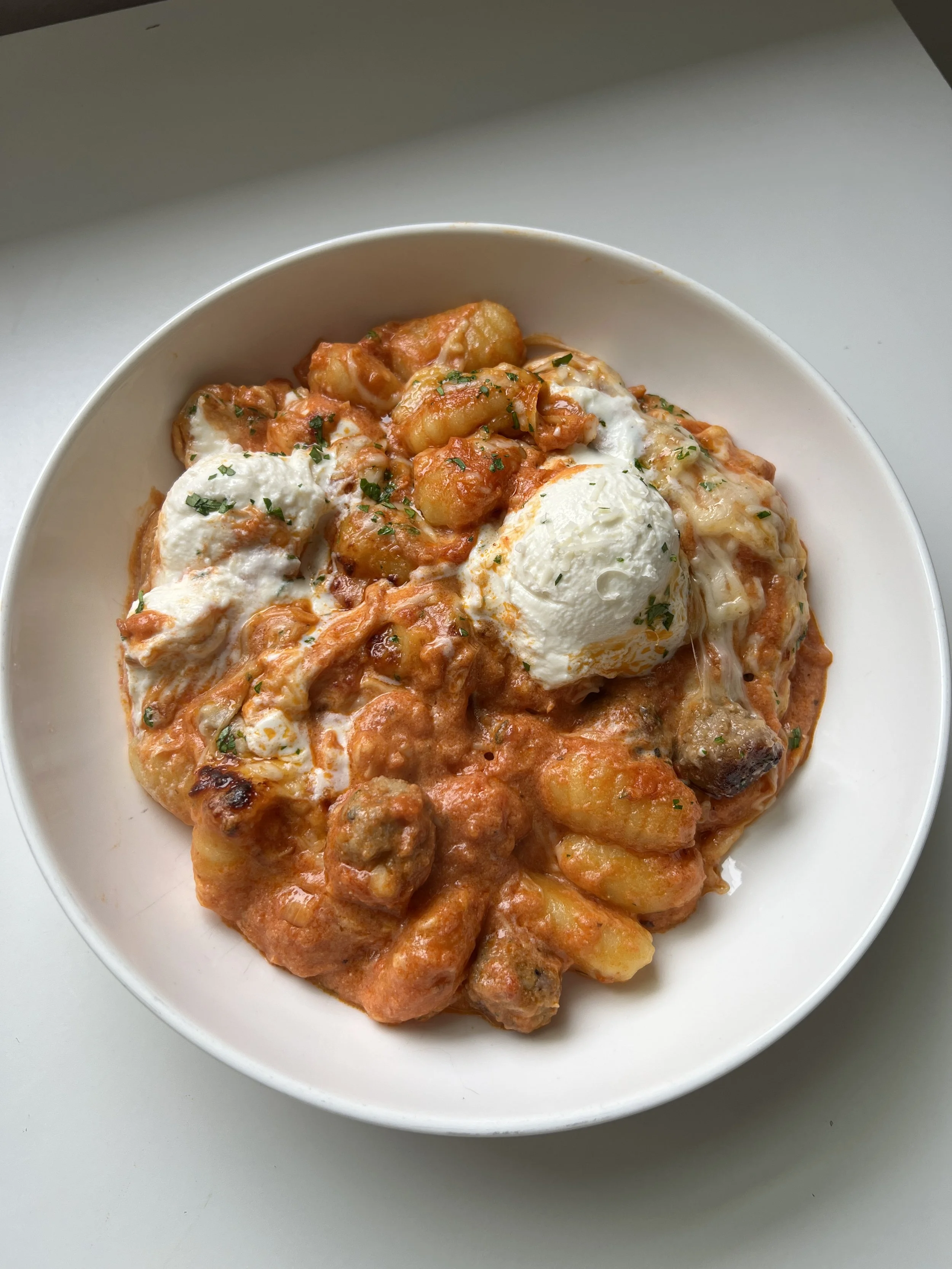Baked Gnocchi with Mini Meatballs
