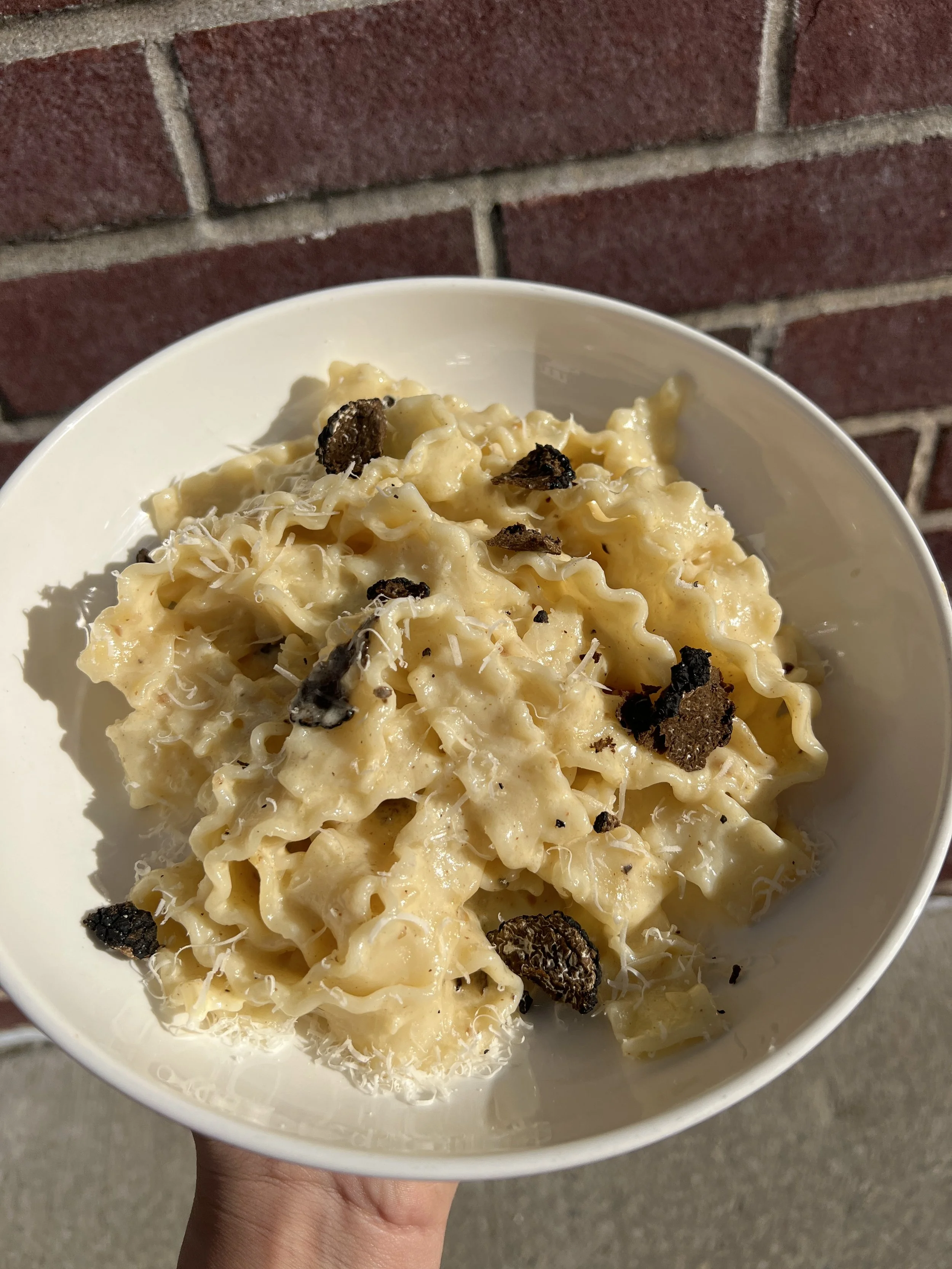Truffle Cream Pasta with Roasted Garlic