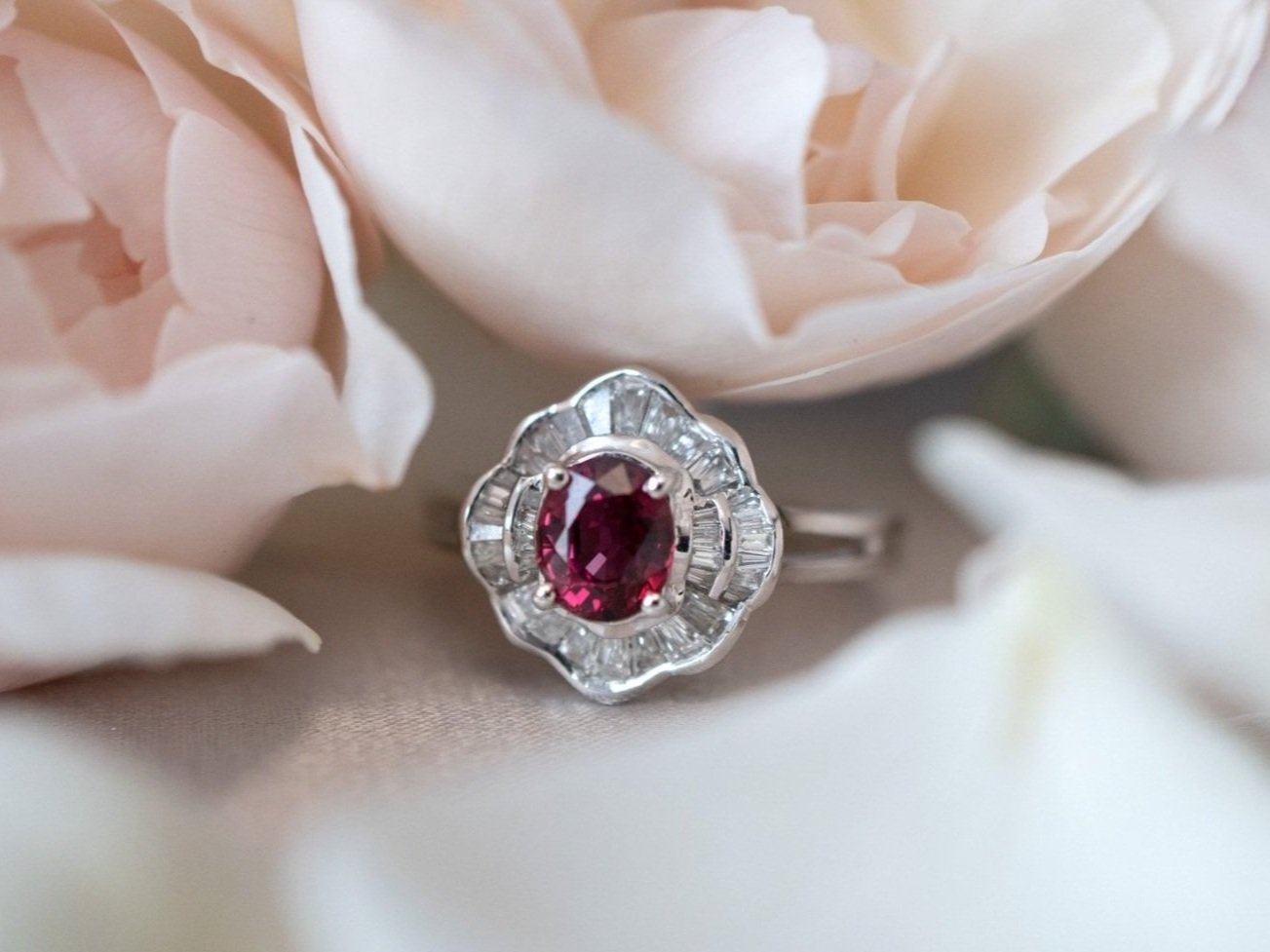 Ruby Lotus Ring