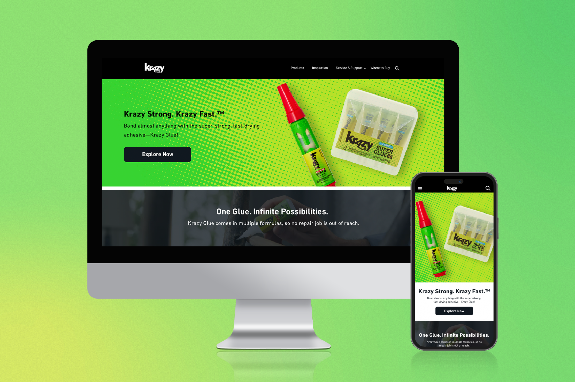 Krazy Glue Website Redesign