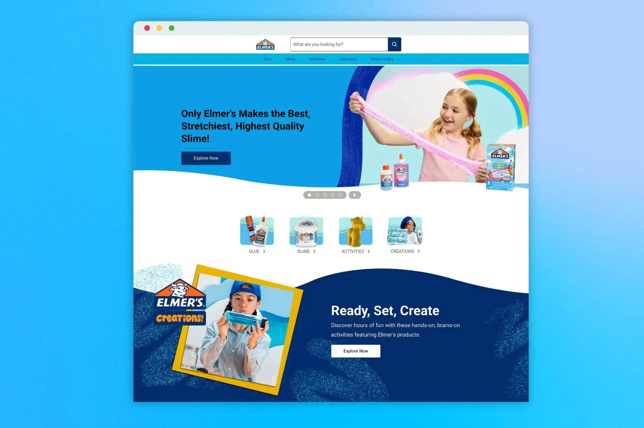 Elmer's Homepage Redesign