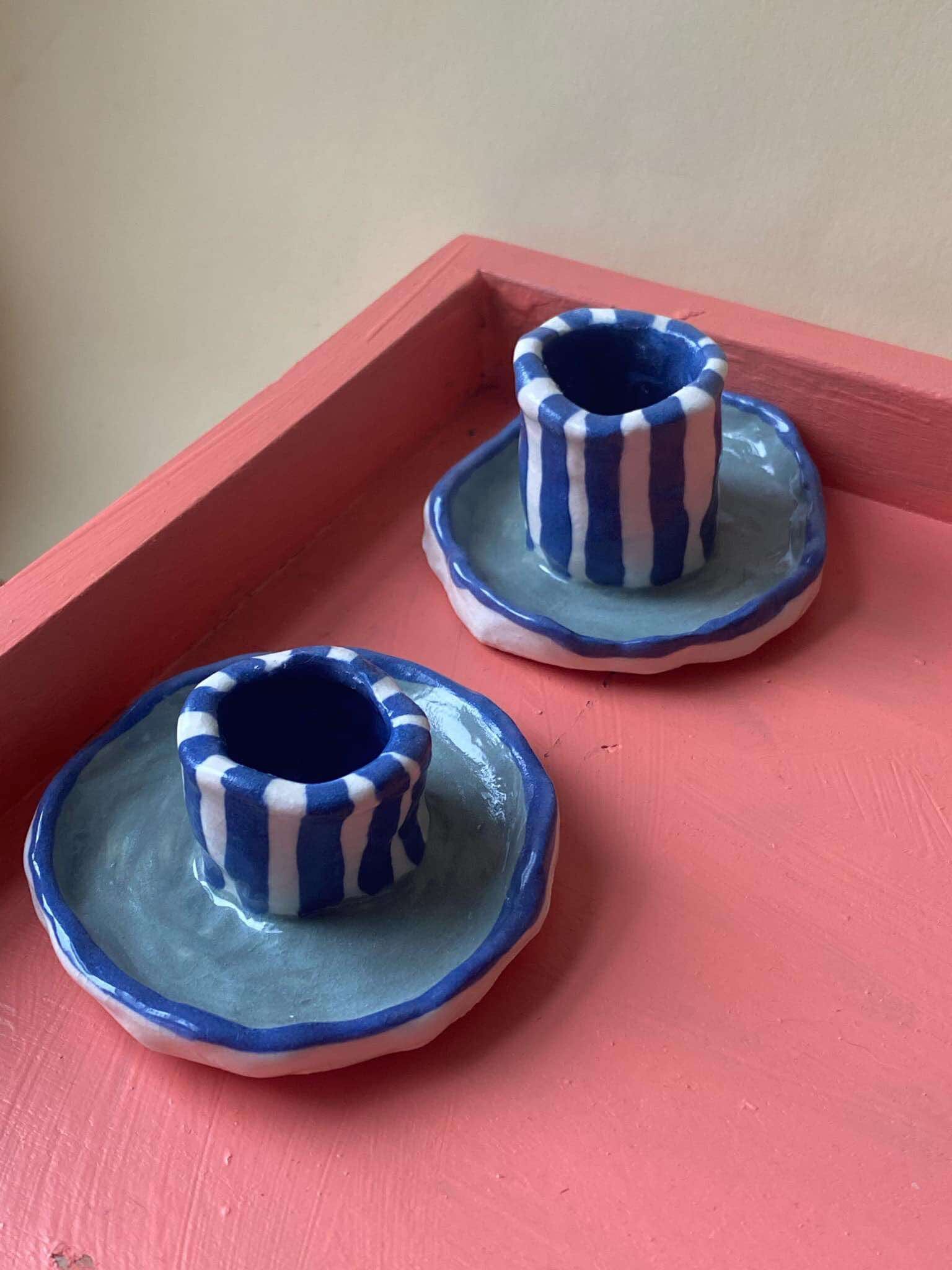 Striped Candle Holders