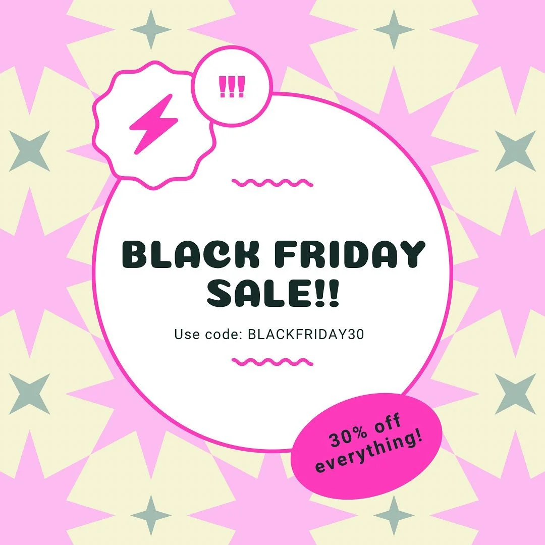You heard it! 

I have 30% off everything in my online shop until midnight Friday, a gift from me to you ❤️ 

Tell your neighbours, your pet geckos, your eclectic uncles, your tamagotchi pets&hellip; tell everyone! 

Discount code is BLACKFRIDAY30 

