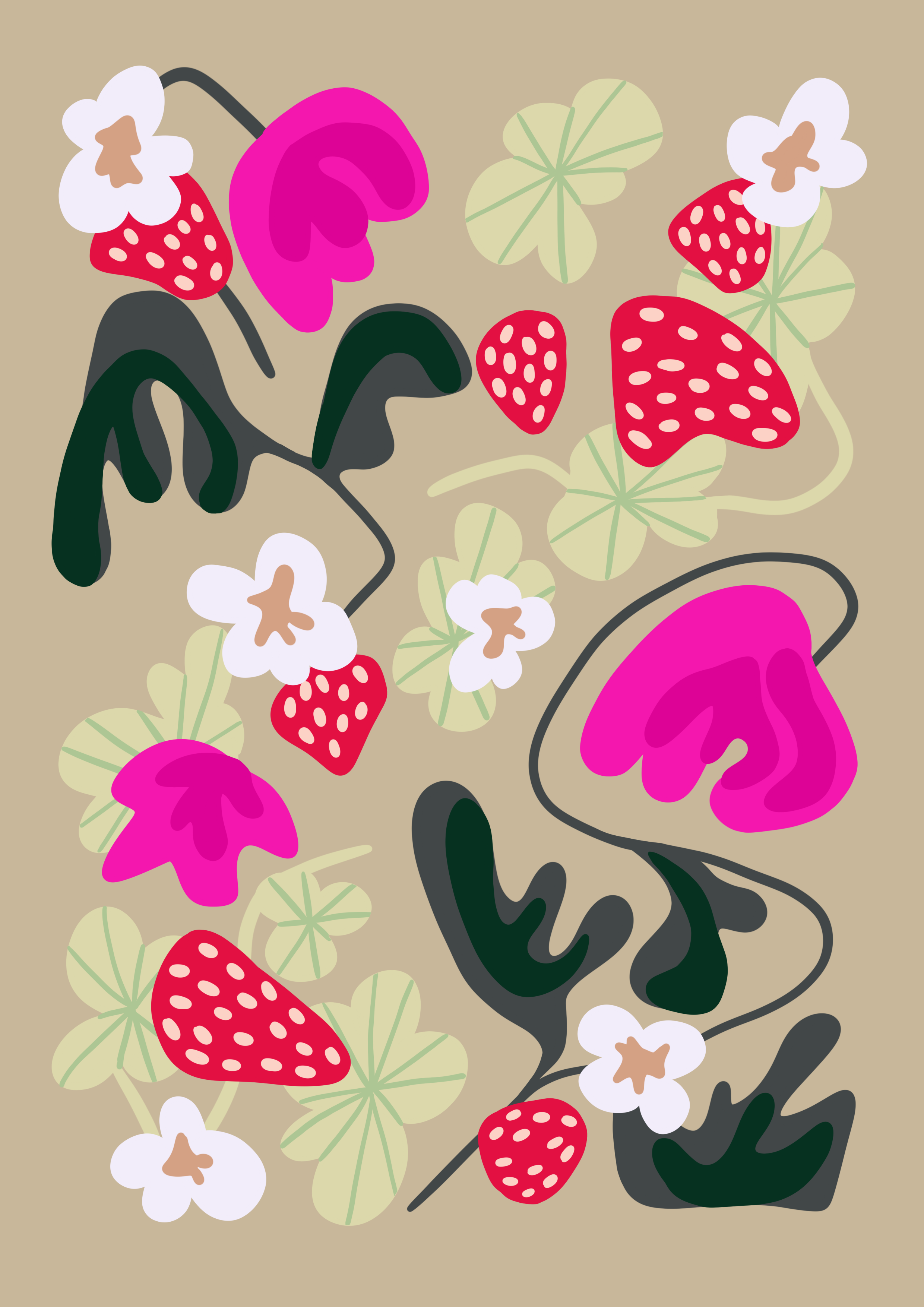 Greeting card: Strawberry Daydream