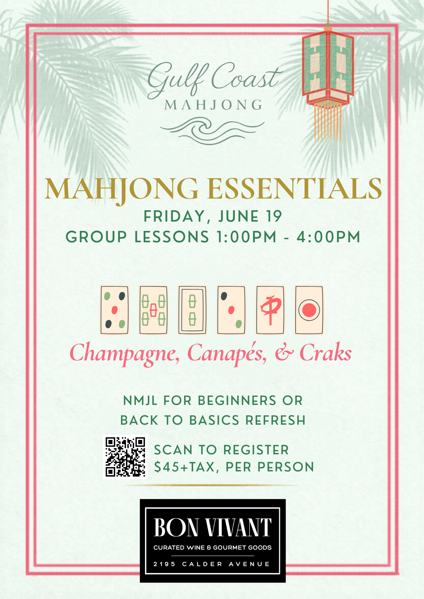 Gulf Coast Mahjong: Beginner's Class