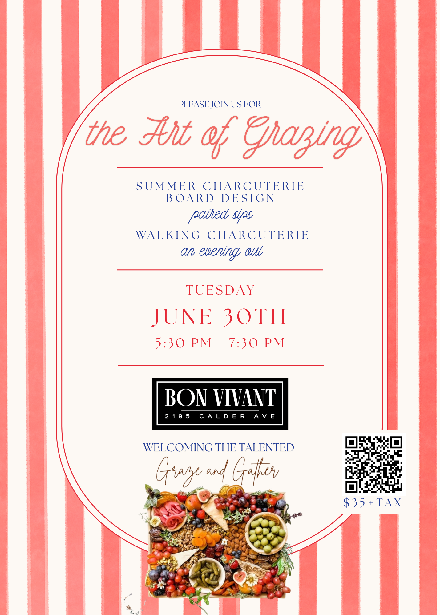 The Art Of Grazing: Charcuterie Class AnD SIPS