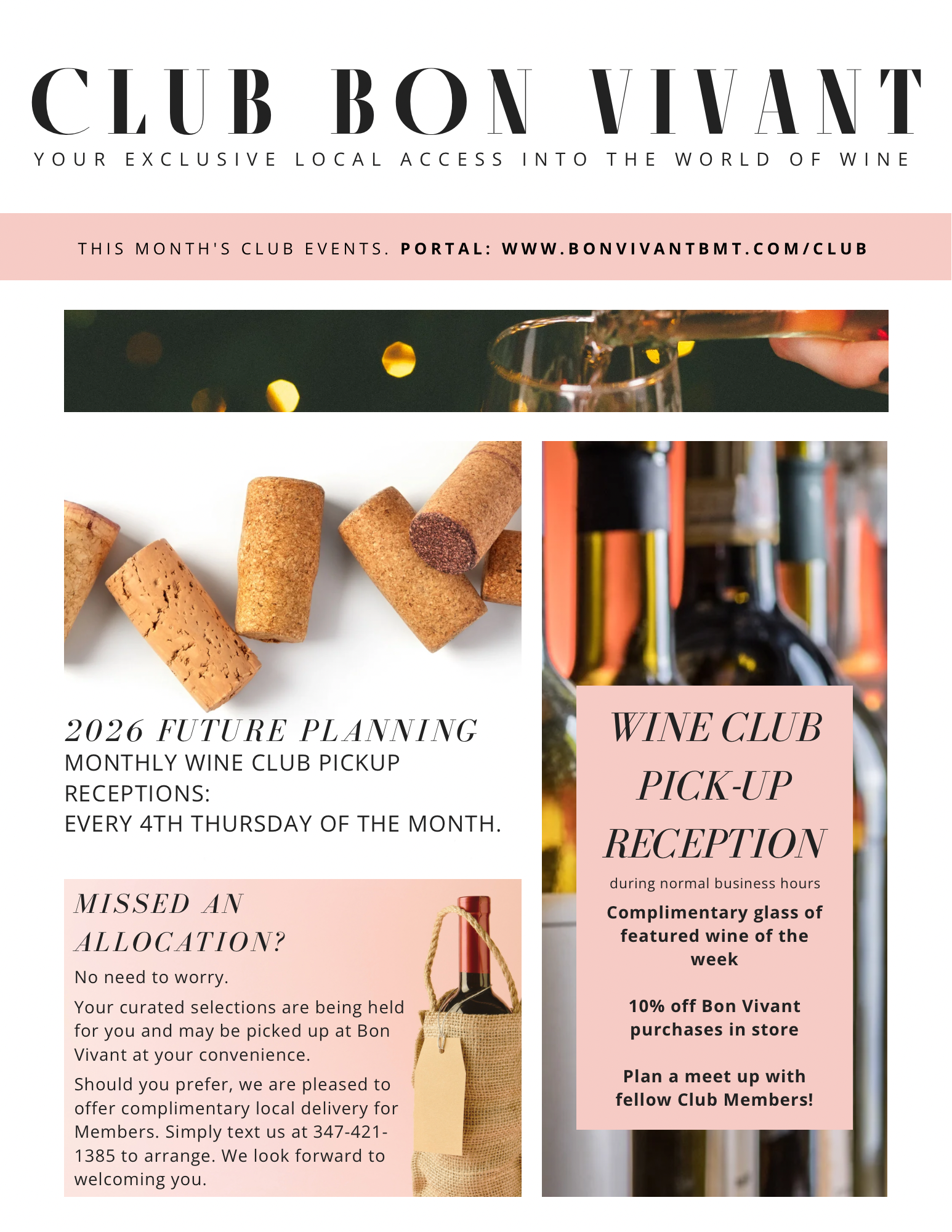Club Bon Vivant: July Wine Club Pick Up Day