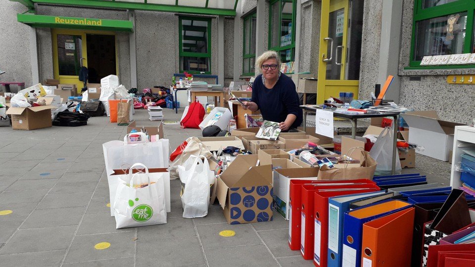 Inzameling schoolspullen voor getroffen scholen in Wallonië