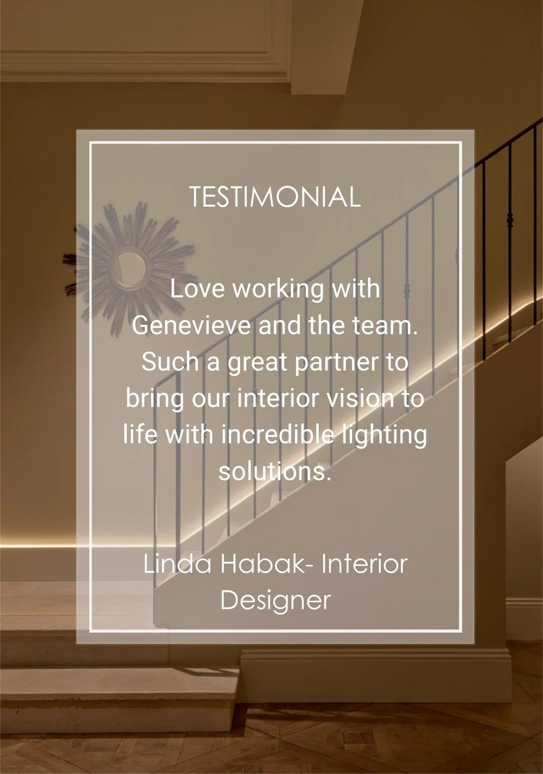 Linda Habak &ndash; Interior Designer

Lighting is never just the finishing touch - it&rsquo;s what brings a vision to life. 

We love collaborating with talented designers like Linda to create spaces that feel warm, elevated, and beautifully conside