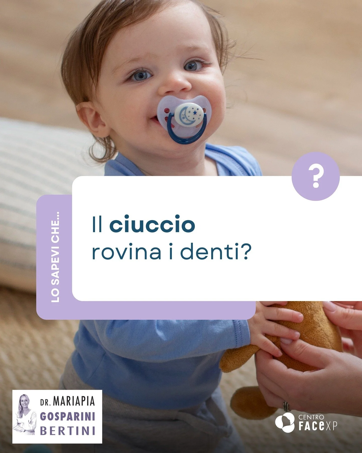 Sapevi che l&rsquo;uso prolungato del ciuccio pu&ograve; influire sulla crescita corretta dei denti e delle ossa mascellari del tuo bambino? 👶🏻🍼
Il succhiamento del ciuccio o del dito (&ldquo;suzione non nutritiva&rdquo;) &egrave; una delle abitud
