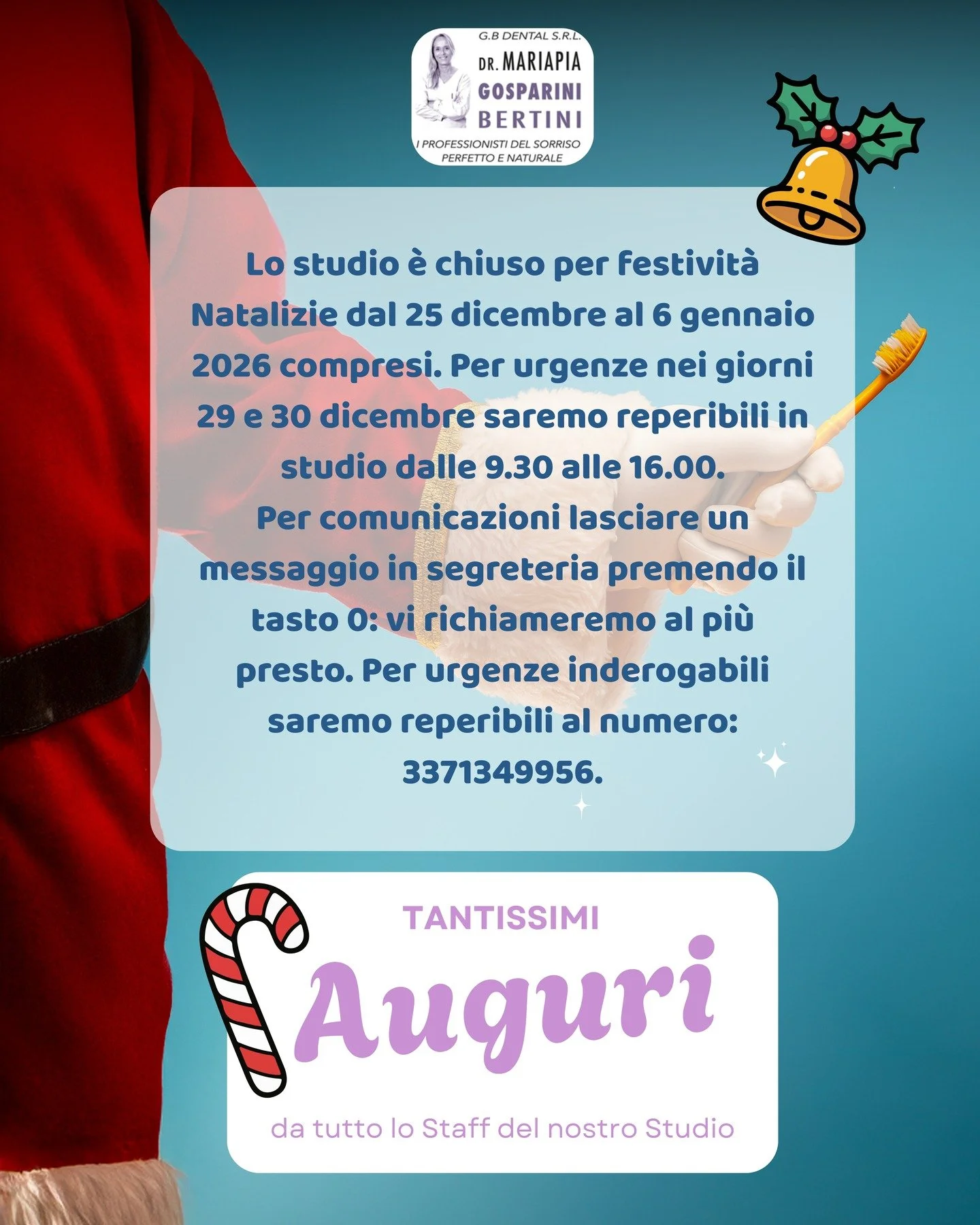 🎄✨
Ci prendiamo una pausa natalizia, ma non vi lasciamo soli 💙
Qui trovate tutte le informazioni su chiusure e reperibilit&agrave; per le urgenze.

Nel frattempo&hellip; tantissimi auguri di Buone Feste da tutto il nostro staff 🎅🎁