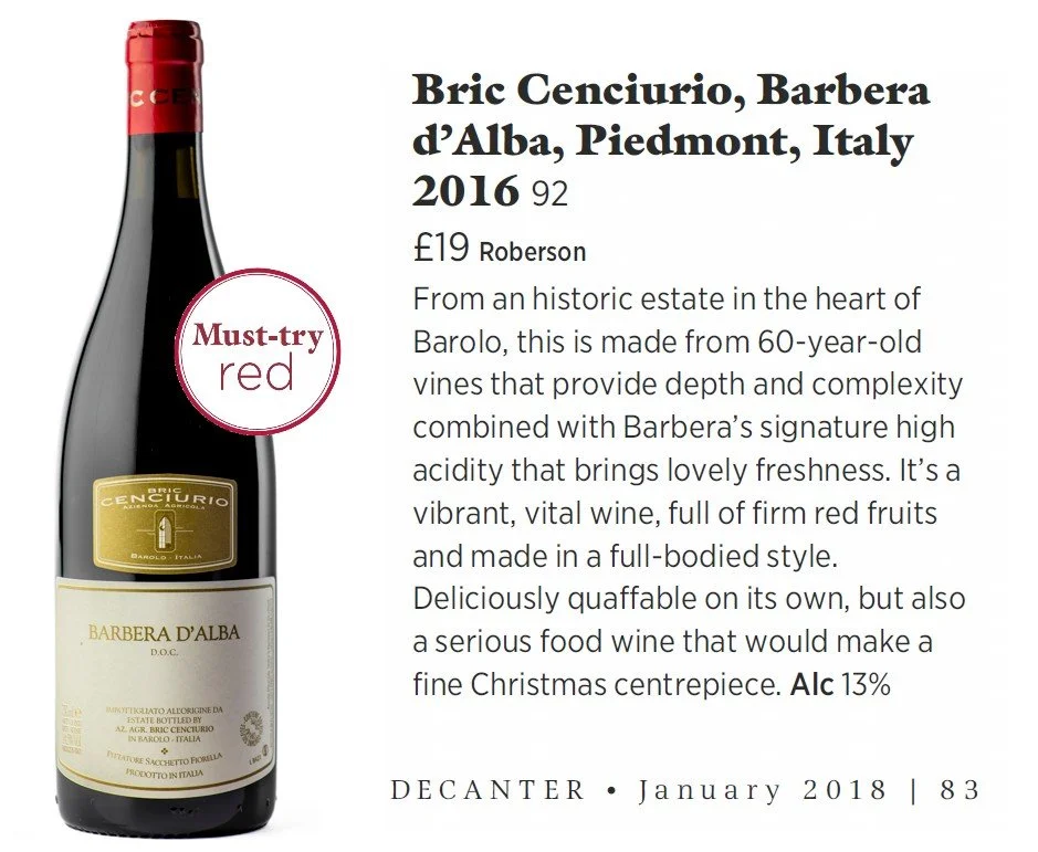 barbera d'alba bric cenciurio decanter 