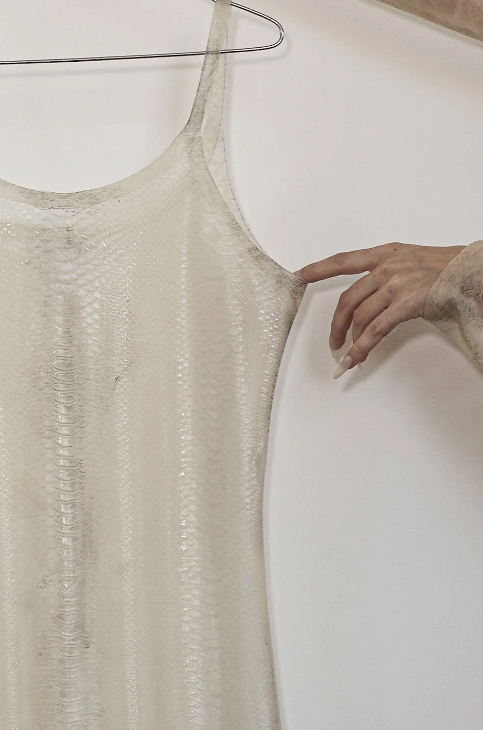 FKA TWIGS in Clear_Latex_Snake_Skin_Mini_Strap_Dress_'OMEN'_PATH_by_Janine_Grosche