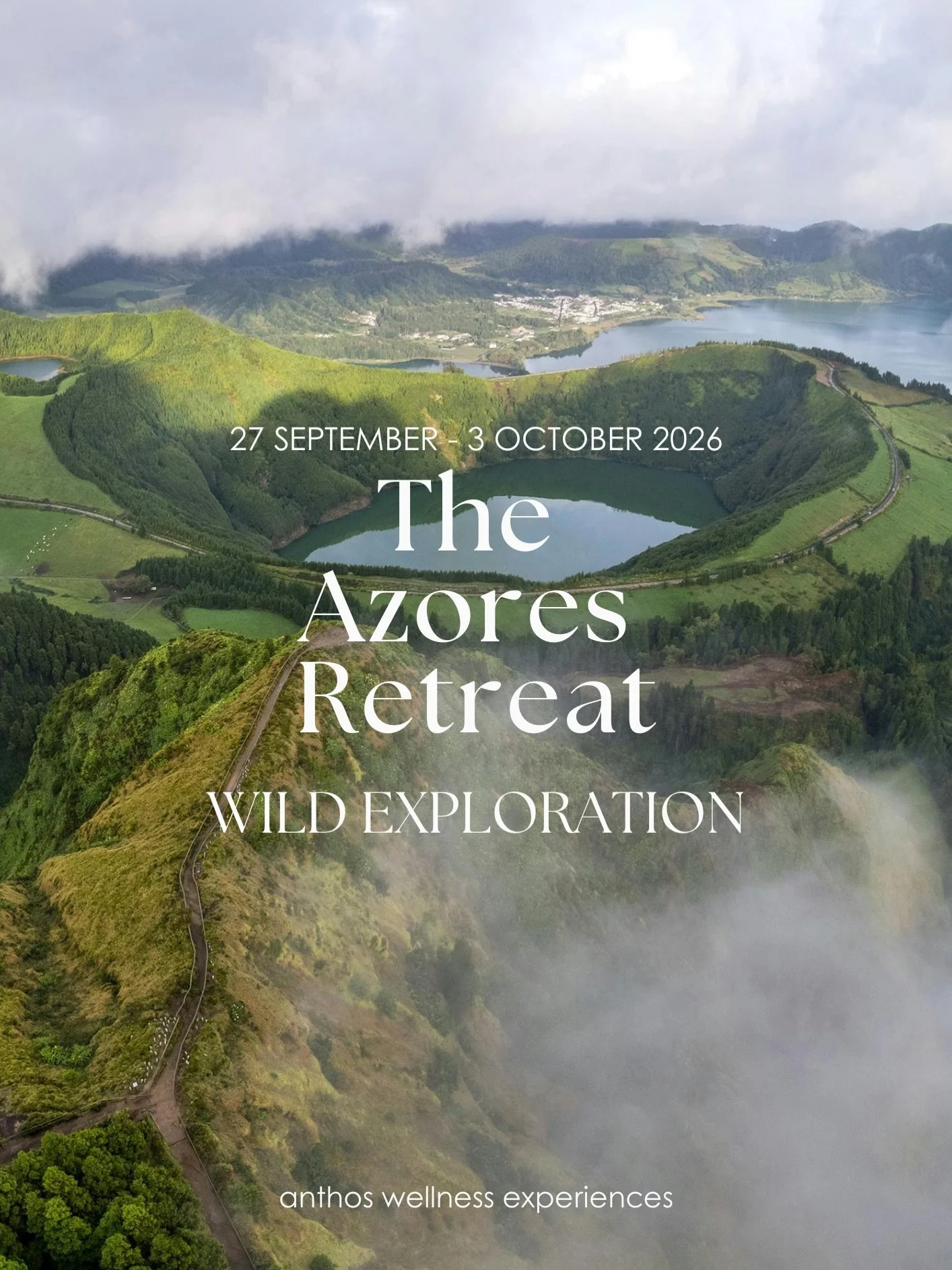 A retreat like no other ✨ One week of ADVENTURE. 
27 September - 3 October

We fly to the Azores to hike through craters, green mountains and ocean trails. 
&bull;Intimate Group
&bull;3 Hiking Adventures
&bull;Surfing in the Atlantic
&bull;Yoga &amp;