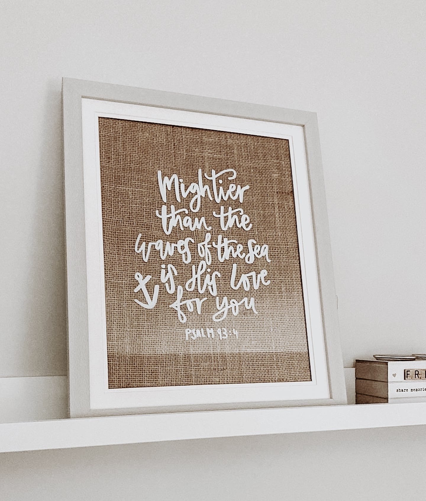 Grey Frame With Hessian Background