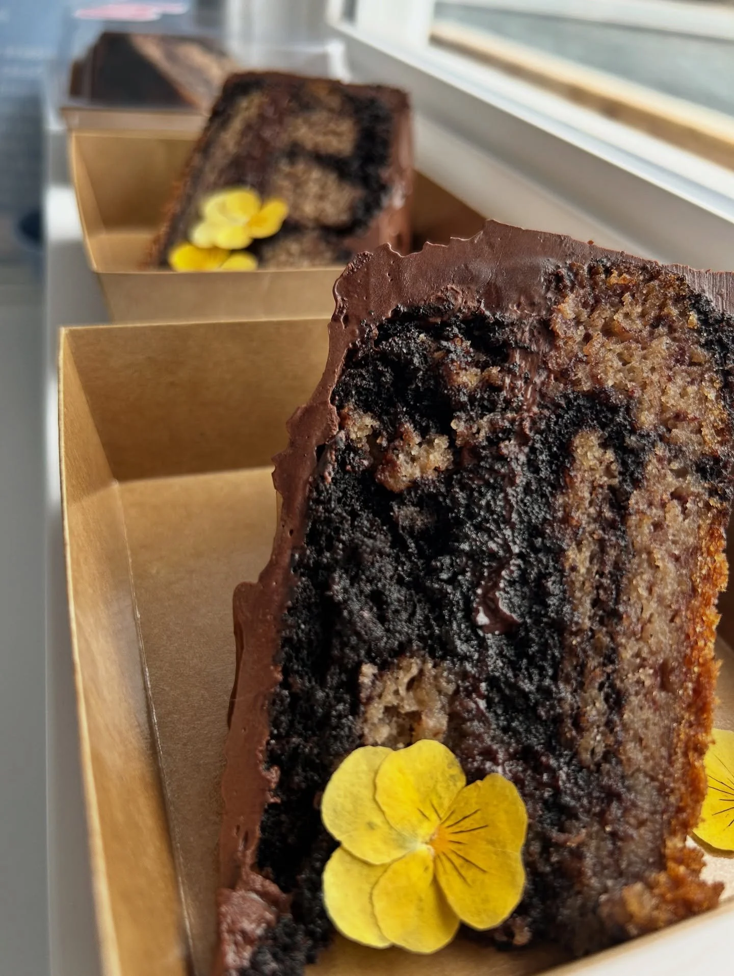 Our featured cake tomorrow is our delicious Gluten-Free Banana Chocolate marble cake 🍌🍌🍌🍫🍫🍫. Made with organic wholesome ingredients 🤗💗🙏🏾. 

#glutenfreehalifax #glutenfreecanada #halifaxglutenfree #halifaxglutenfreebakery #halifaxlocal #hal