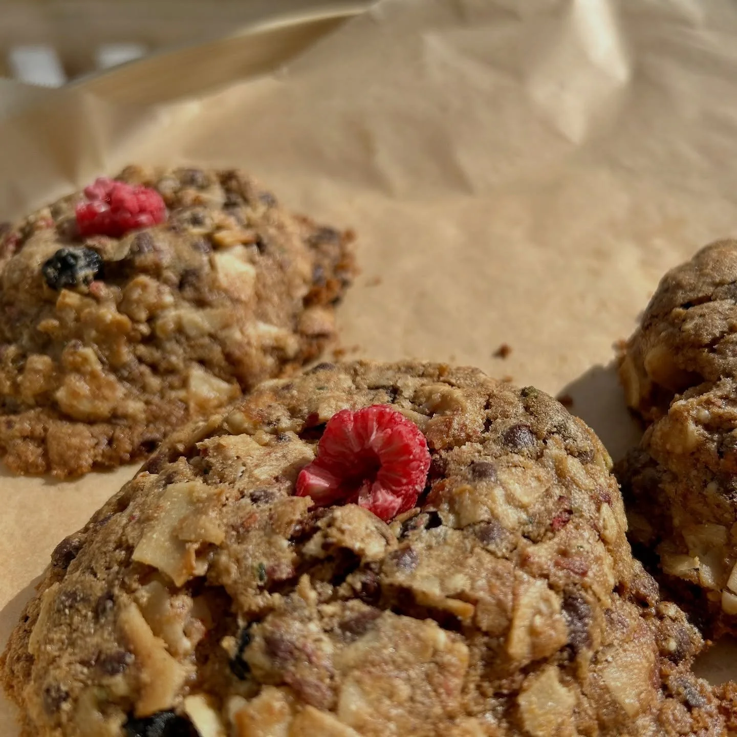 We are open today till 6pm, 11186 Peggy&rsquo;s Rd. Today we have some delicious freshly baked gluten free goods. We have our Signature Protein Chocolate cookies infused with one of our Toppings, we have a freshly made Gluten Free Banana Chocolate Ma